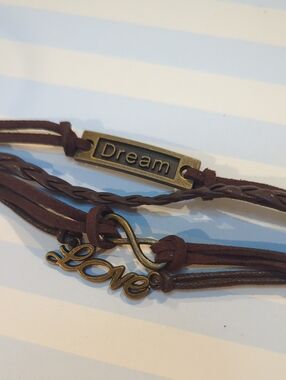 Dream Love charm Bracelet Adjustable Infinity Symbol Brand New Boho Stackable